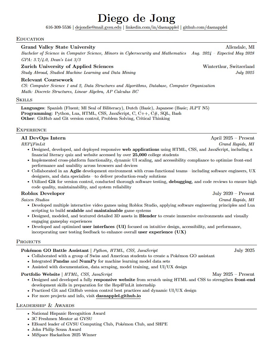 diego's resume