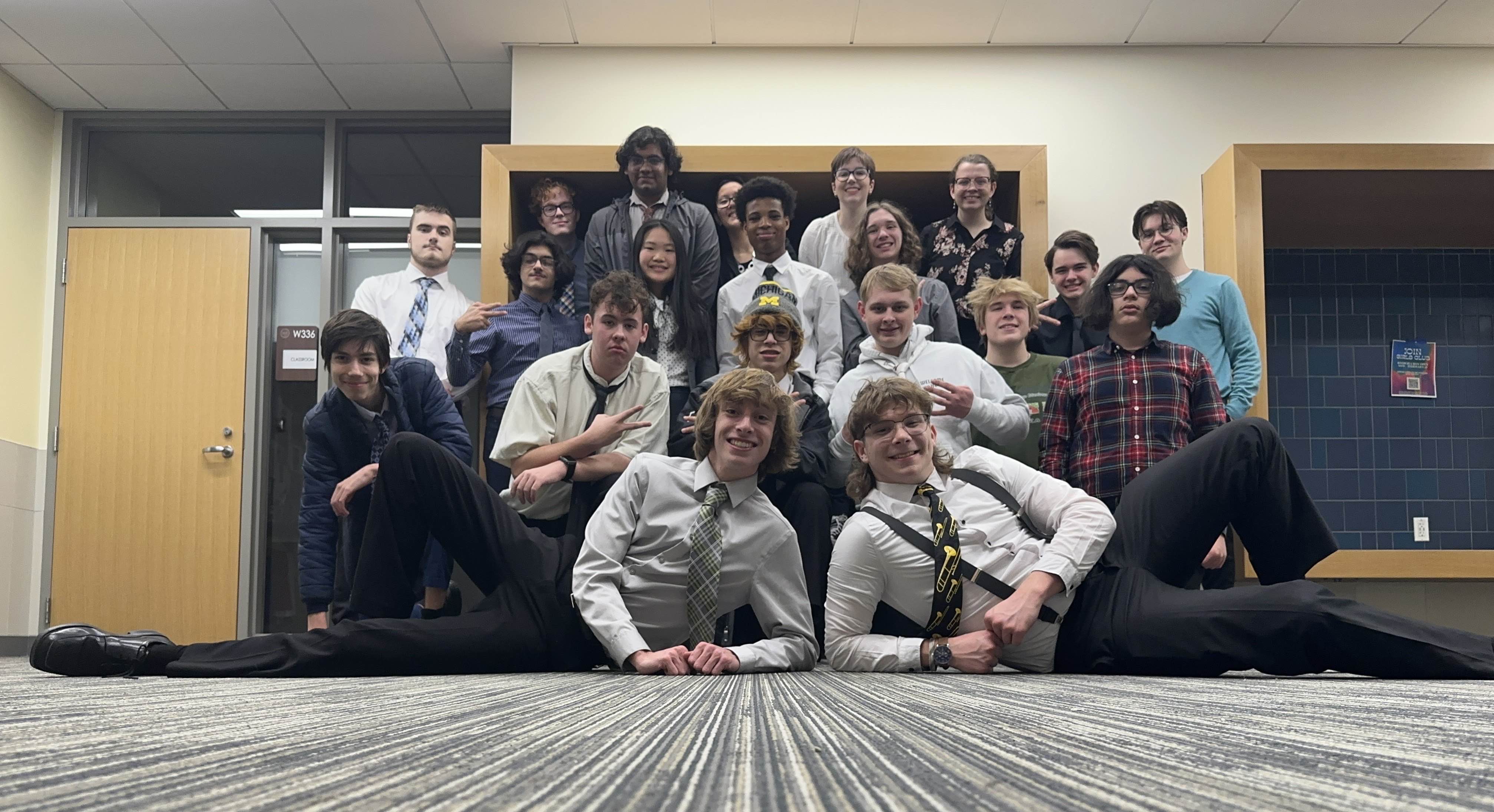 group photo in the hallway